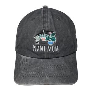 Plant Mom Slideback Hat Gray One Size Adjustable Embroidered 6 Panel Olivia Moss